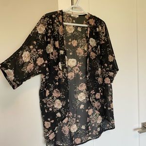 Floral open cardigan